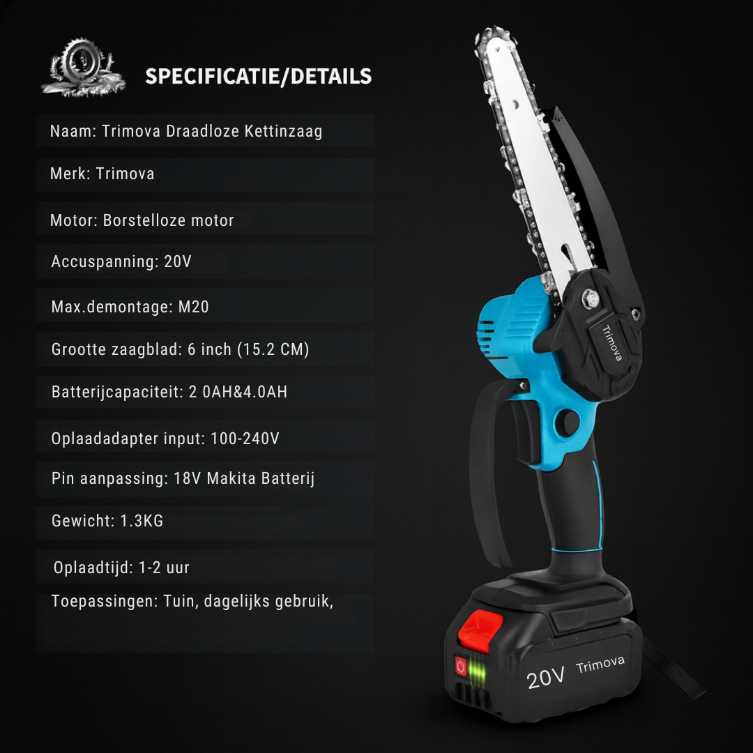 Trimova™ | Krachtig snoeien zonder kabels